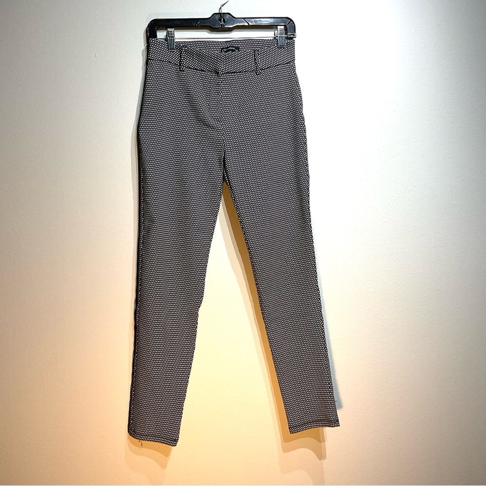 Chocolate Black and White Slim-Fit Trousers Size M. Stretch Fabric. - Picture 2 of 11